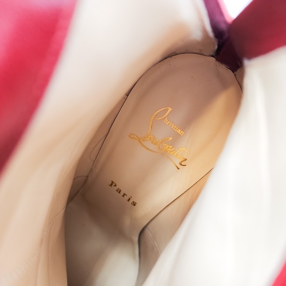 Christian Louboutin Suede Wave Zip Mid-Heel Ankle Boots EU 37.5 - Picture 5 of 8